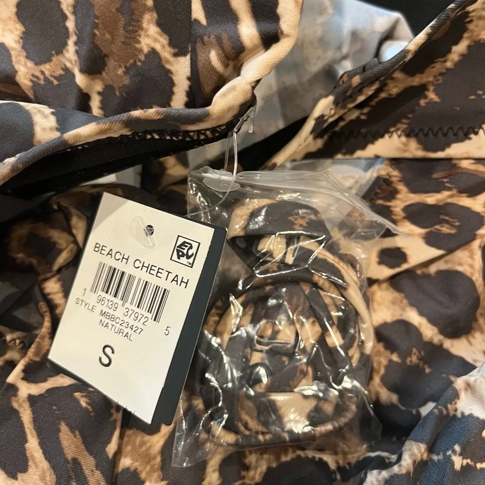 New NWT Bar III Tankini Two Piece Swimsuit‎ Cheetah Animal Print Bikini Sz Small